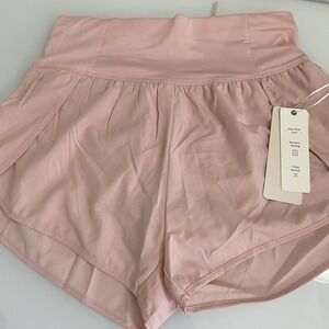 Women's Love Tree Running Shorts Pink Pull On Athletic Lined‎ High Waisted Large